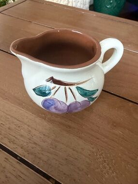 Stangl Fruit Pattern Hand-Painted Ceramic Creamer Pitcher